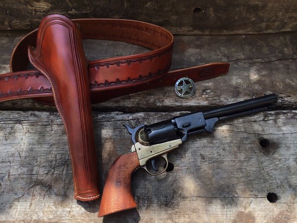 Texas Ranger Belt and 1860 Confederate Revolver